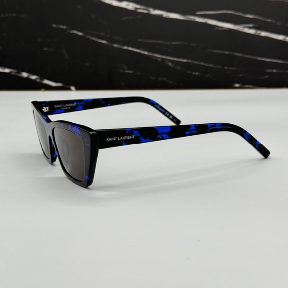 NEW SL276 MICA 009 SAINT LAURENT BLACK GREY CAT EYE SL 276 009 WOMEN SUNGLASSES - Picture 7 of 14